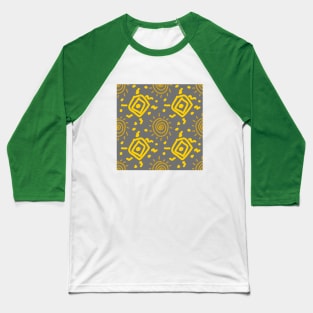 Yellow spiral pattern Baseball T-Shirt